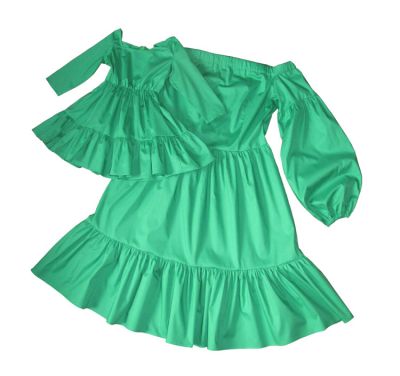Одинаковые платья для мамы и дочки "Маргарита", комплект (зеленый) — нарядные детские платья для девочек | Интернет-магазин платьев для девочек «12 кг Счастья»