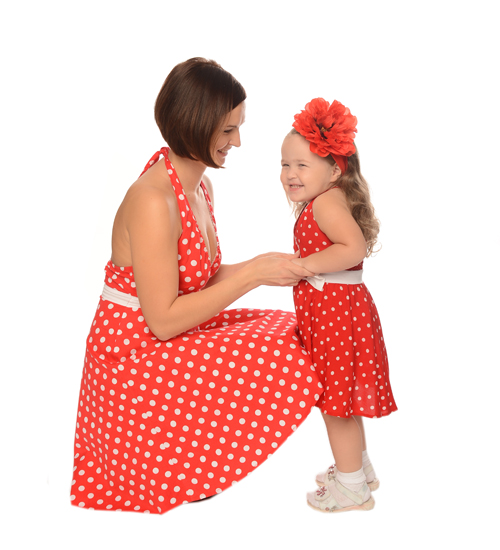 Одинаковые платья для мамы и дочки "Малинки", комплект