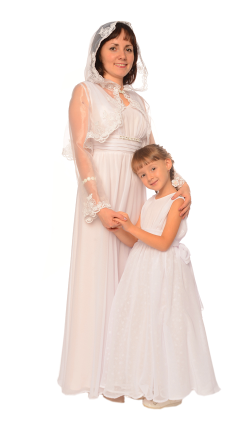Одинаковые платья для мамы и дочки "Невеста", комплект