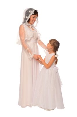 Одинаковые платья для мамы и дочки "Невеста", комплект — нарядные детские платья для девочек | Интернет-магазин платьев для девочек «12 кг Счастья»