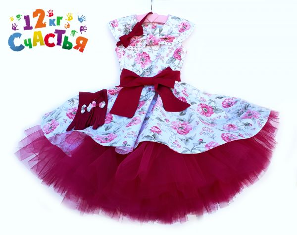 платье детское с цветочным принтом