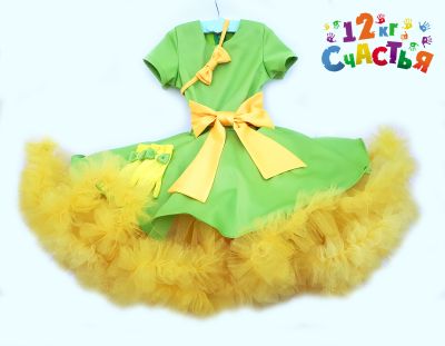 Платье для девочки "Стиляги (салатовое облачко)" — нарядные детские платья для девочек | Интернет-магазин платьев для девочек «12 кг Счастья»