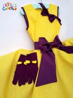 Платье для девочки "Стиляги" (пшено на желтом )