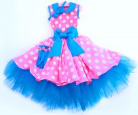 Платье для девочки "Стиляги (горох на ярко-розовом)"