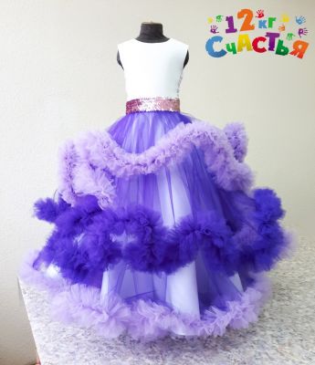 Платье "Облачко" — нарядные детские платья для девочек | Интернет-магазин платьев для девочек «12 кг Счастья»