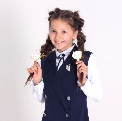 Школьный сарафан "Виктория" — нарядные детские платья для девочек | Интернет-магазин платьев для девочек «12 кг Счастья»