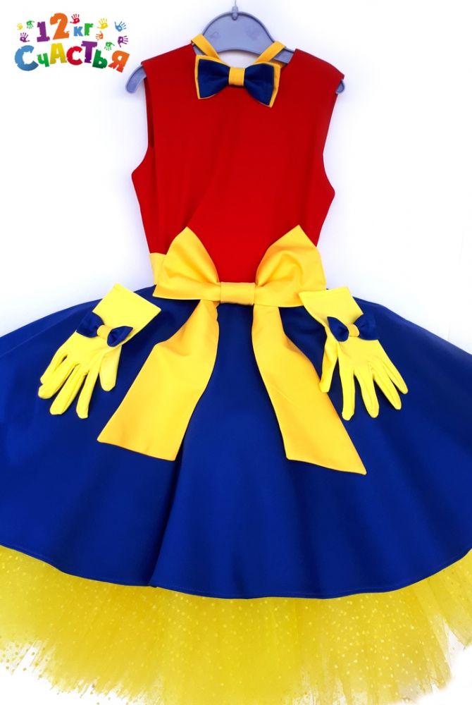 Платье для девочки "Стиляги" красное с синим