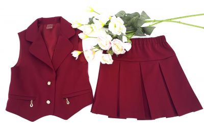 Школьная форма "Бордо" — нарядные детские платья для девочек | Интернет-магазин платьев для девочек «12 кг Счастья»