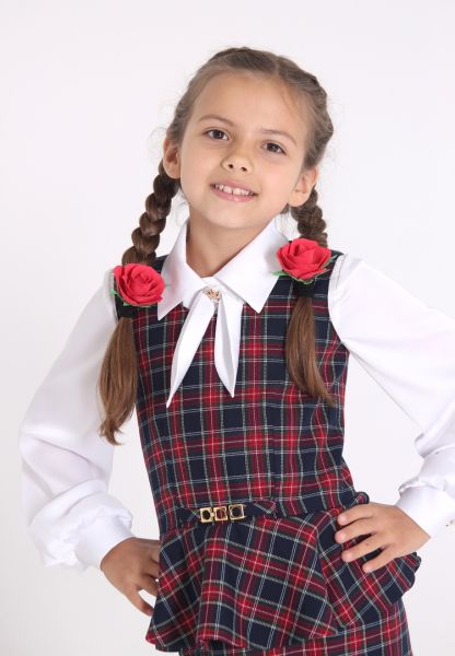 Школьный сарафан "Леди за партой" — нарядные детские платья для девочек | Интернет-магазин платьев для девочек «12 кг Счастья»