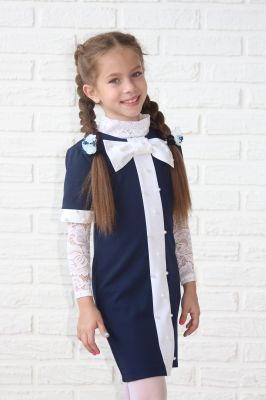 Школьное платье "Неолина" — нарядные детские платья для девочек | Интернет-магазин платьев для девочек «12 кг Счастья»