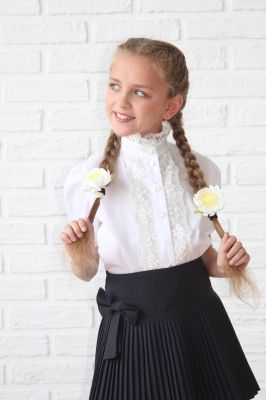 Школьная блузка 12 — нарядные детские платья для девочек | Интернет-магазин платьев для девочек «12 кг Счастья»