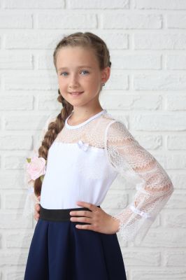 Школьная блузка 7 — нарядные детские платья для девочек | Интернет-магазин платьев для девочек «12 кг Счастья»