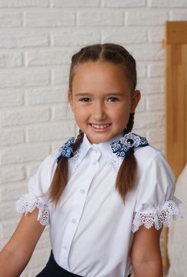 Школьная блузка 13 — нарядные детские платья для девочек | Интернет-магазин платьев для девочек «12 кг Счастья»