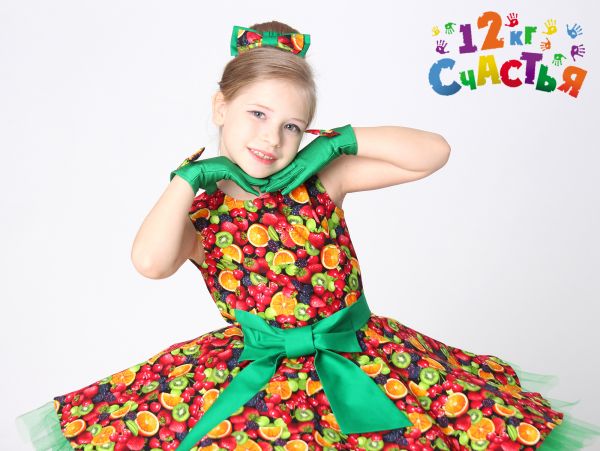 Платье для девочки "Стиляги (Американка фрукты)" 