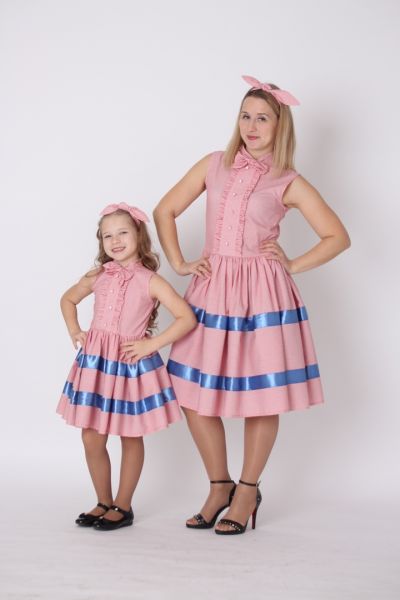 Платья для мамы и дочки в ретро стиле с подъюбниками