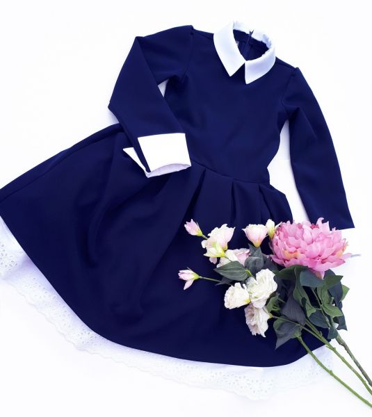 Школьное платье "Виктория" — нарядные детские платья для девочек | Интернет-магазин платьев для девочек «12 кг Счастья»