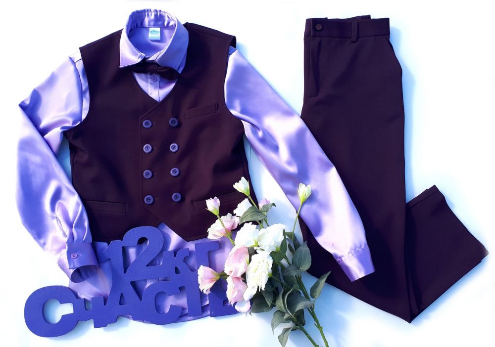 Костюм для мальчика "Букет сирени" — нарядные детские платья для девочек | Интернет-магазин платьев для девочек «12 кг Счастья»